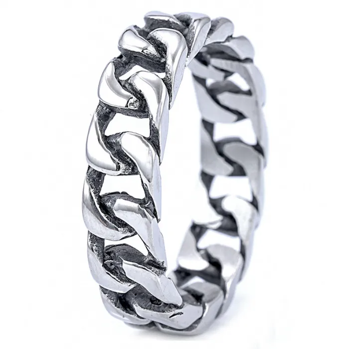 Motorcycle Chain Ring – Unisex Titanium Steel Biker Band, Industrial Style Circle Ring Wholesale In Stock