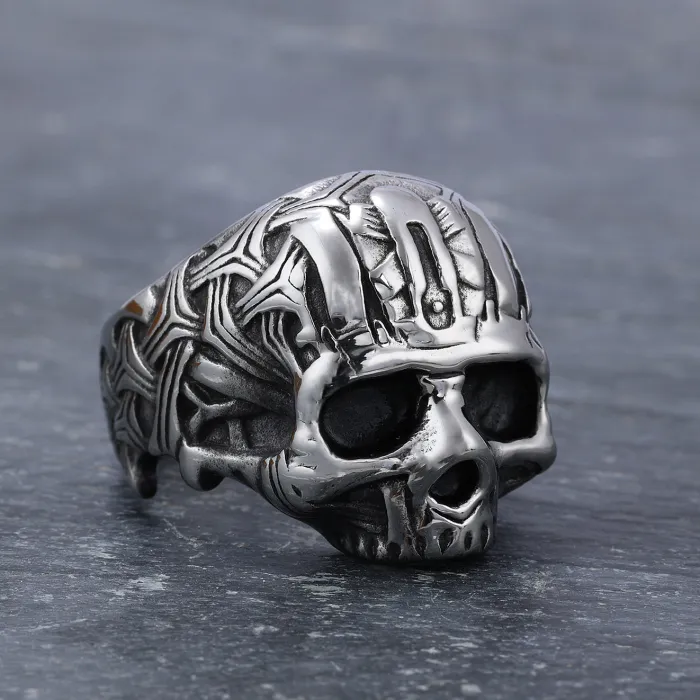 Skull Ring – Unisex Titanium Steel Gothic Punk Style Stainless Steel Skull Band, Wholesale Fashion Jewelry