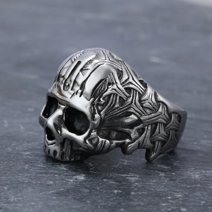 Skull Ring – Unisex Titanium Steel Gothic Punk Style Stainless Steel Skull Band, Wholesale Fashion Jewelry