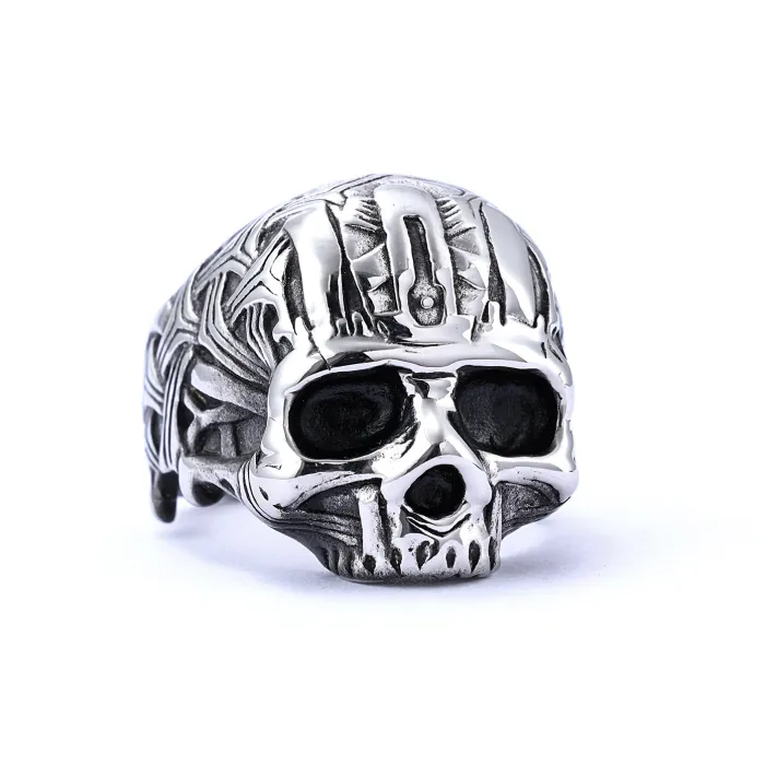 Skull Ring – Unisex Titanium Steel Gothic Punk Style Stainless Steel Skull Band, Wholesale Fashion Jewelry