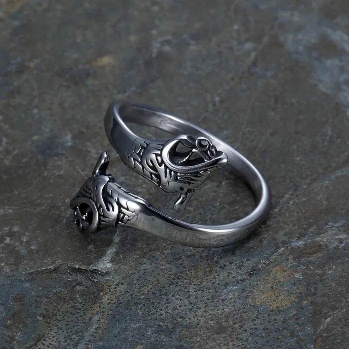 Viking Guardian Ring – Unisex Titanium Steel Norse Protector Symbol Band, Nordic Jewelry Wholesale In Stock