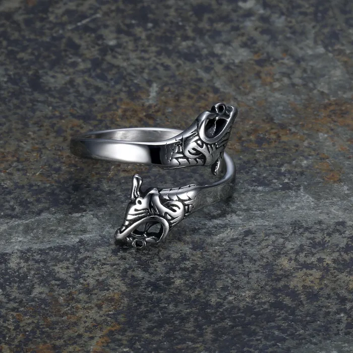 Viking Guardian Ring – Unisex Titanium Steel Norse Protector Symbol Band, Nordic Jewelry Wholesale In Stock