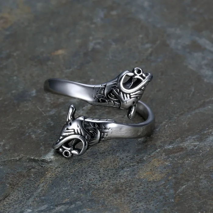 Viking Guardian Ring – Unisex Titanium Steel Norse Protector Symbol Band, Nordic Jewelry Wholesale In Stock