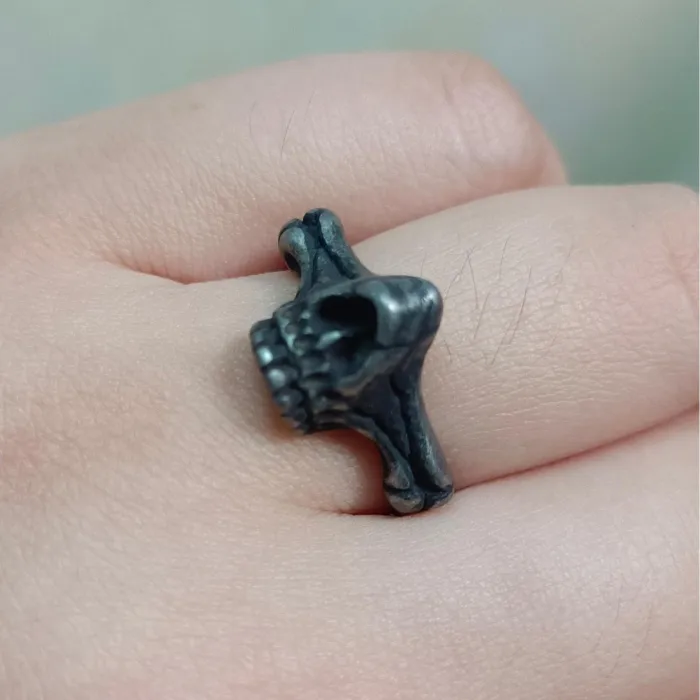 Mini Skull Ring – Vintage INS Style Titanium Steel Unisex Band, Trendy Gothic Jewelry Wholesale In Stock