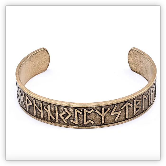 Viking Rune Cuff Bracelet – Retro Stainless Steel Norse Symbol Men’s Bangle, Nordic Jewelry Wholesale In Stock