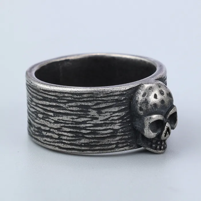 Vintage Skull Ring – Unisex Gothic Punk Style Stainless Steel Band, Retro Skeleton Jewelry Wholesale