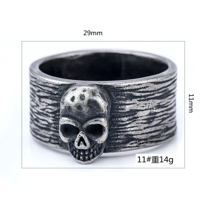 Vintage Skull Ring – Unisex Gothic Punk Style Stainless Steel Band, Retro Skeleton Jewelry Wholesale