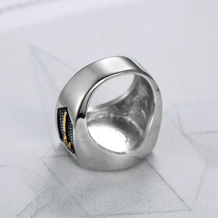 Freemason Past Master Ring – Stainless Steel AG Symbol Band, Unisex Masonic Titanium Steel Ring Wholesale
