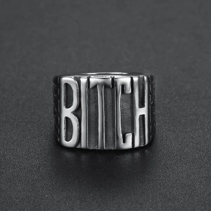 BITC Letter Ring – Stainless Steel Minimalist Women’s Titanium Steel Street Style Ring, Vintage Statement Jewelry Wholesale