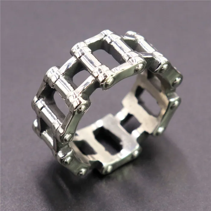 Motorcycle Chain Ring – Stainless Steel Biker Style Titanium Steel Unisex Band, Vintage Punk Jewelry Wholesale