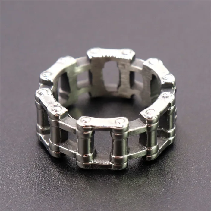 Motorcycle Chain Ring – Stainless Steel Biker Style Titanium Steel Unisex Band, Vintage Punk Jewelry Wholesale