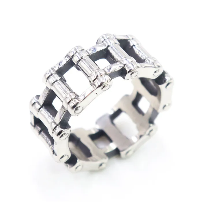 Motorcycle Chain Ring – Stainless Steel Biker Style Titanium Steel Unisex Band, Vintage Punk Jewelry Wholesale