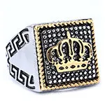 Crown Texture Ring – Stainless Steel Royal Crown Design Titanium Steel Unisex Band, European Style Jewelry Wholesale