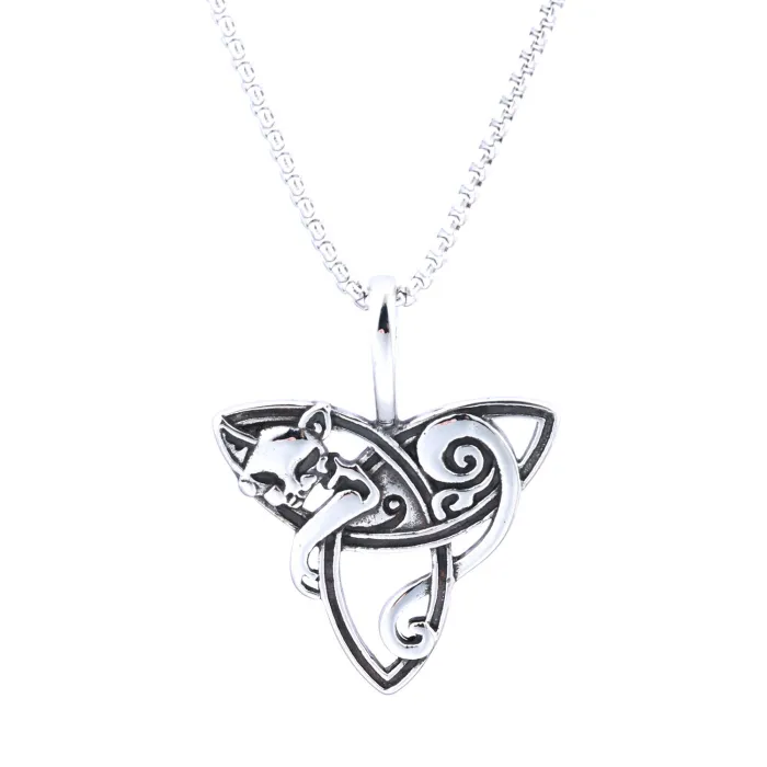 Ancient Egyptian Style Fox Head Pendant – Stainless Steel Gothic Necklace for Men