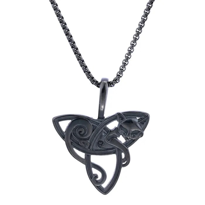Ancient Egyptian Style Fox Head Pendant – Stainless Steel Gothic Necklace for Men