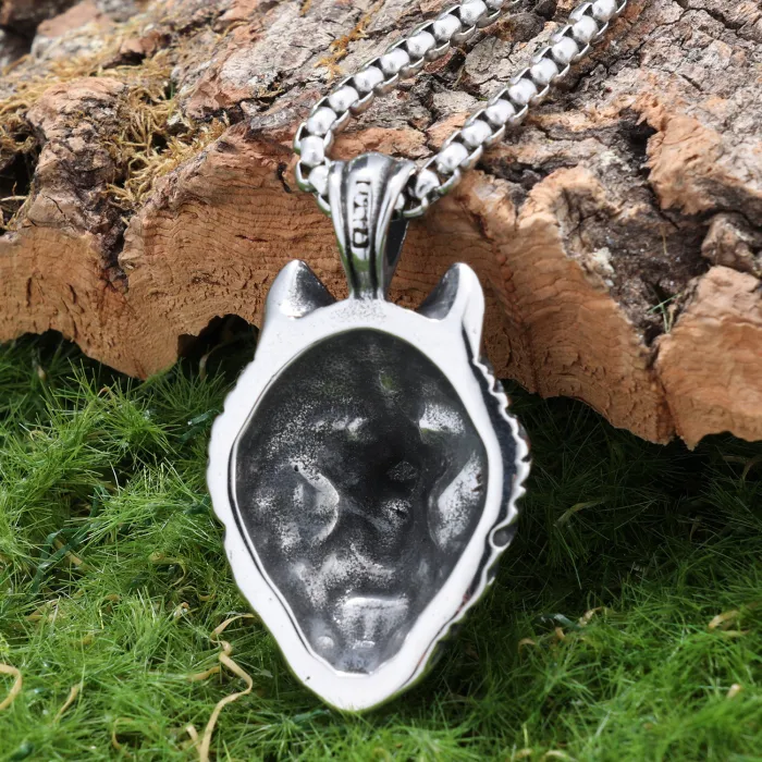 Stainless Steel Wolf Head Pendant – Vintage Punk Hip Hop Necklace for Men