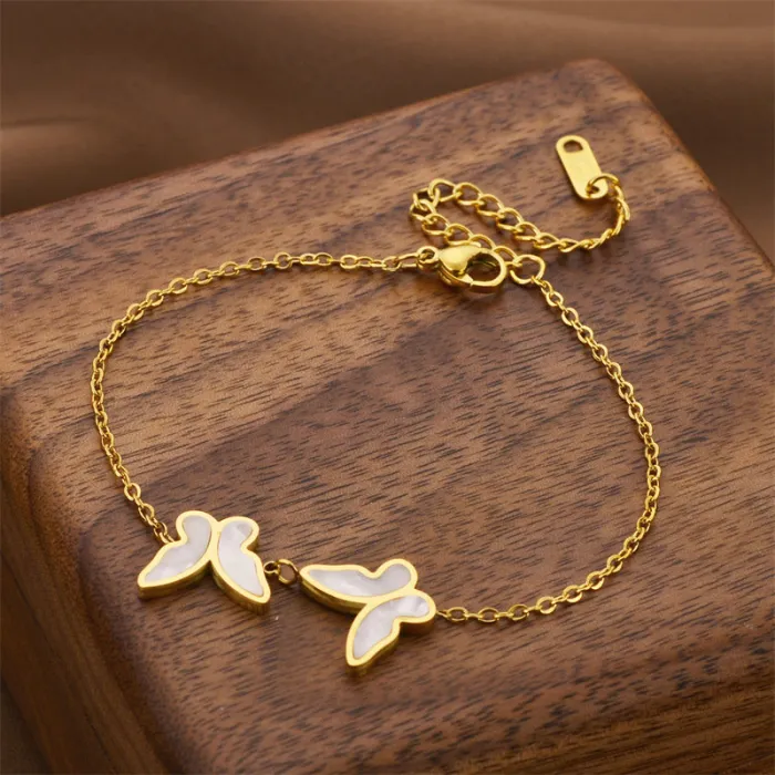 Butterfly Charm Bracelet – Korean Boho Style Stainless Steel Jewelry for Women | Tarnish-Free | Wholesale