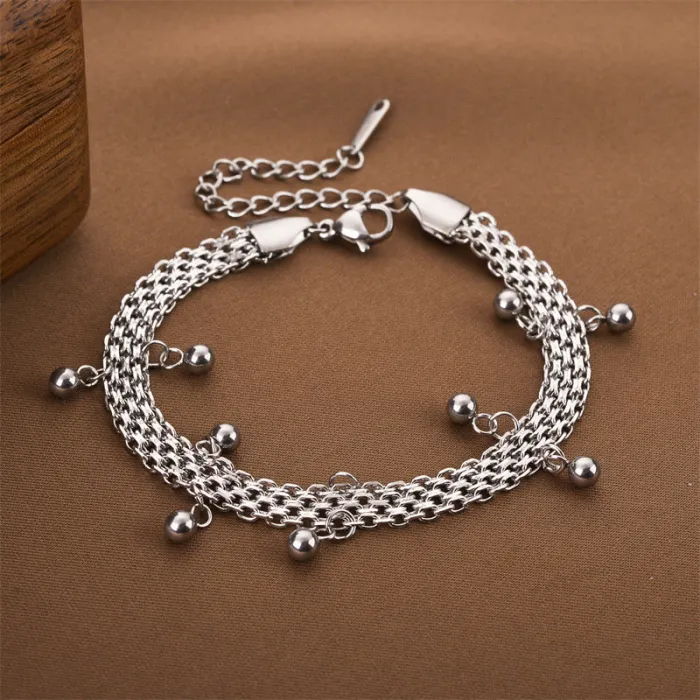 Multi-Strand Bead Charm Bracelet – Boho Korean Style Gold Jewelry for Women | Statement Design | Wholesale