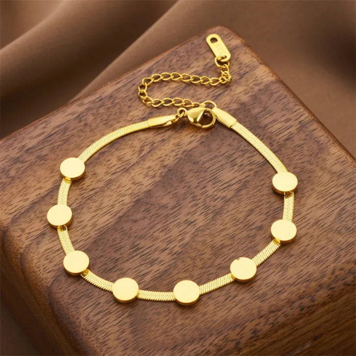 Minimalist Circle Link Bracelet – Gold Stainless Steel Jewelry for Women | Simple Chic | Wholesale