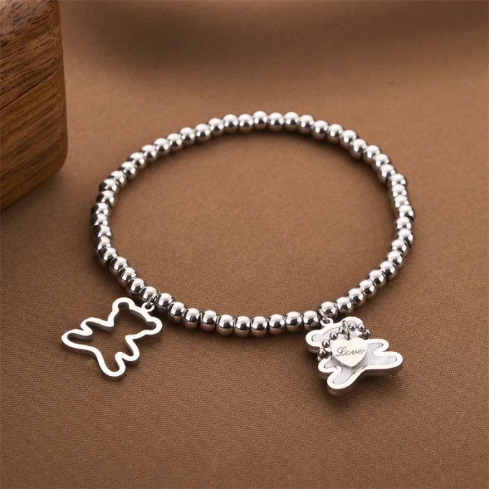 Gold Dot Charm Bracelet – Minimalist Geometric Stainless Steel Jewelry for Women | Modern Korean Style | Wholesale