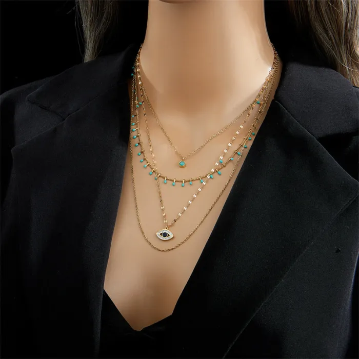Wholesale Colorful Rhinestone Heart Choker Necklace – Dainty Gold-Plated Stainless Steel Short Chain for Women | Sweet Aesthetic Jewelry