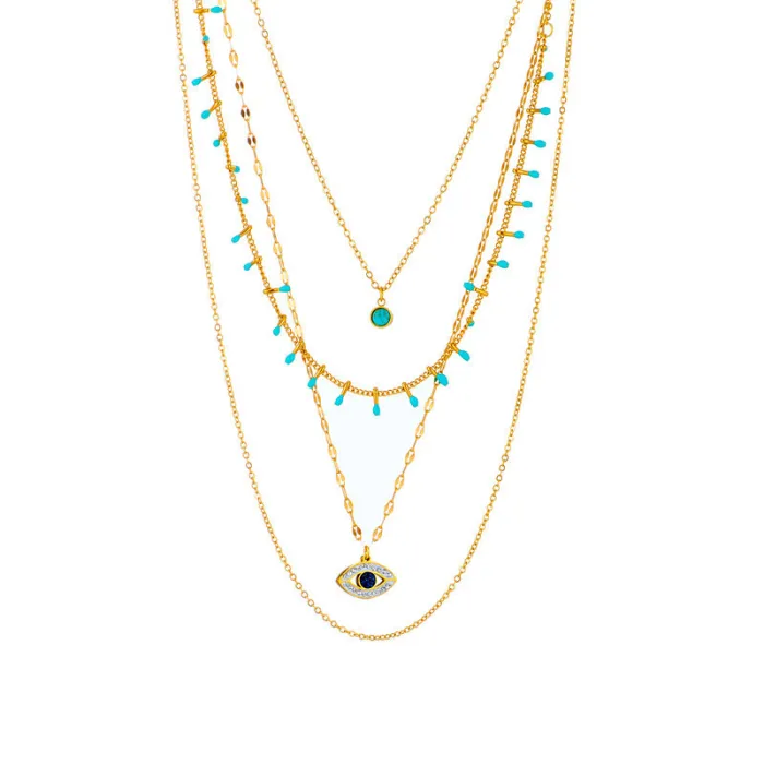 Wholesale Colorful Rhinestone Heart Choker Necklace – Dainty Gold-Plated Stainless Steel Short Chain for Women | Sweet Aesthetic Jewelry