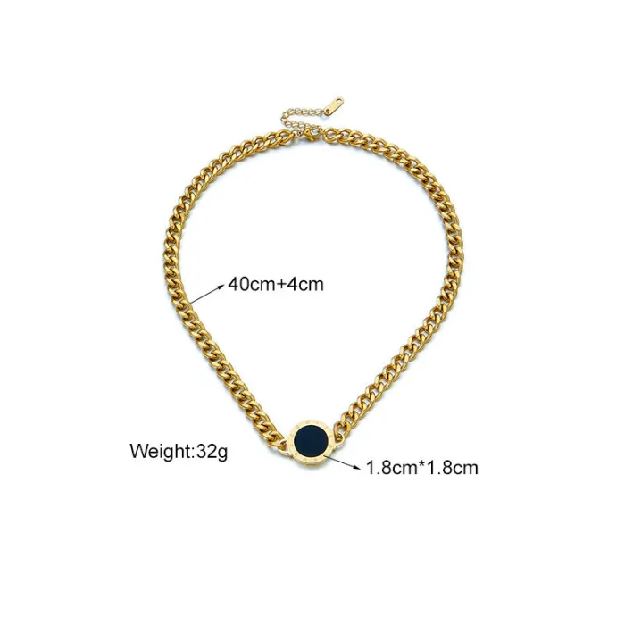 Chunky Roman Coin Jewelry Set – Vintage Gold Stainless Steel Necklace & Bracelet with Heavy Chain Links | Statement Accessories for Women | Wholesale