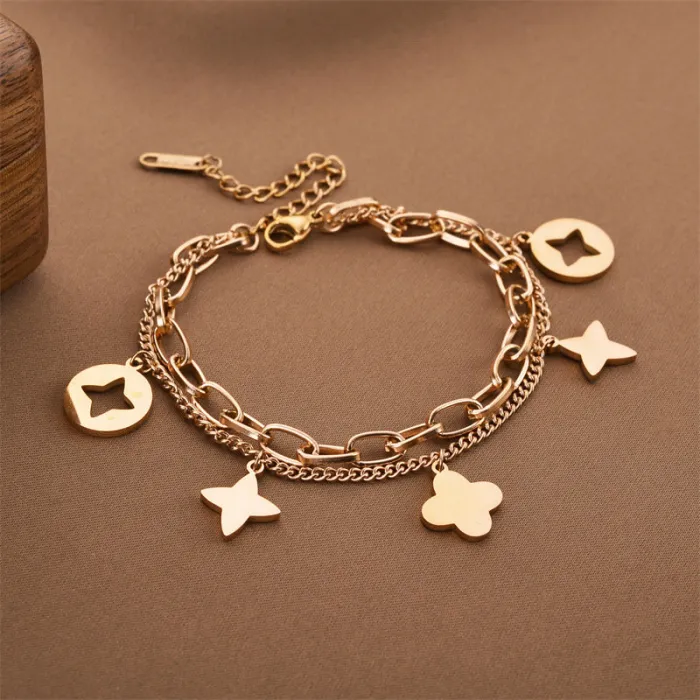 Bohemian Style Titanium Steel Bracelet – Korean Chic, Tarnish-Resistant Women's Jewelry