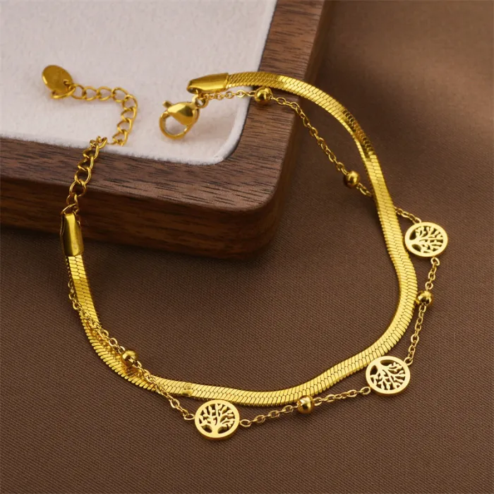 Bohemian Stainless Steel Bracelet – Korean Style Tarnish-Free Chain Bracelet for Women | Minimalist Jewelry | Wholesale