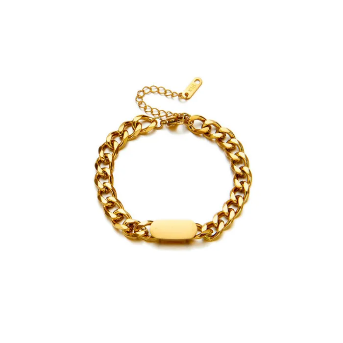 Gold Chunky Chain Jewelry Set – Unisex Hip Hop Titanium Steel Necklace & Bracelet for Men and Women | Minimalist Statement Style | Wholesale