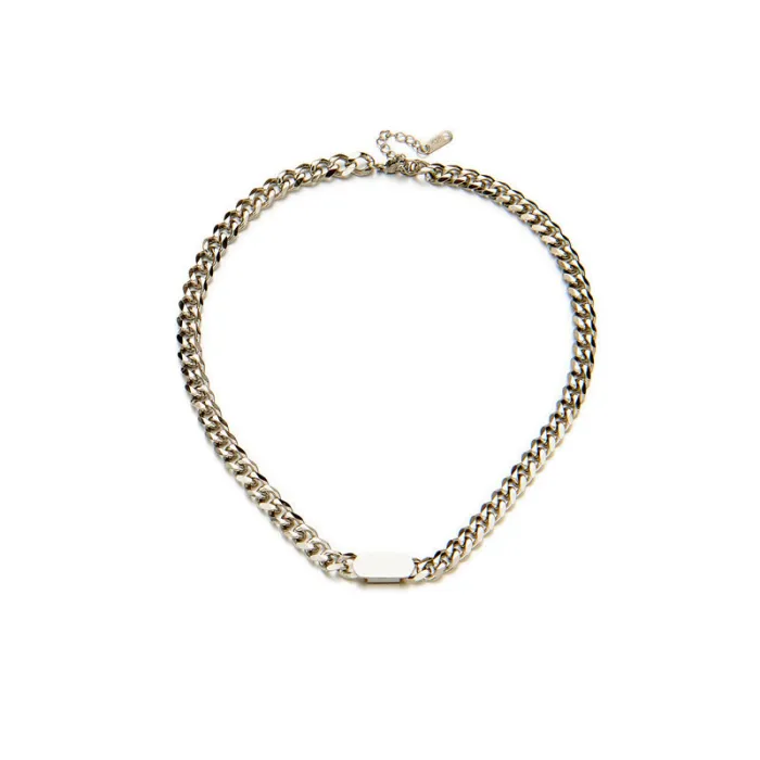Gold Chunky Chain Jewelry Set – Unisex Hip Hop Titanium Steel Necklace & Bracelet for Men and Women | Minimalist Statement Style | Wholesale