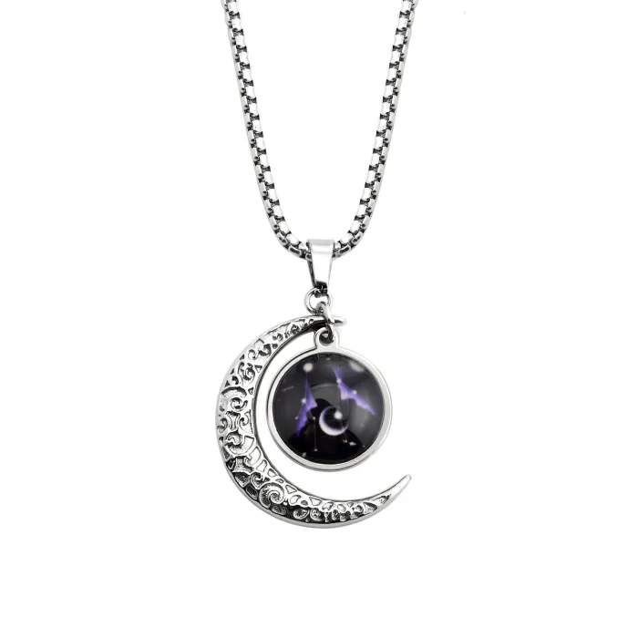 Zodiac Glow-in-the-Dark Necklace – 12 Constellation Pendants in Stainless Steel for Couples | Trendy Ins Style | Wholesale