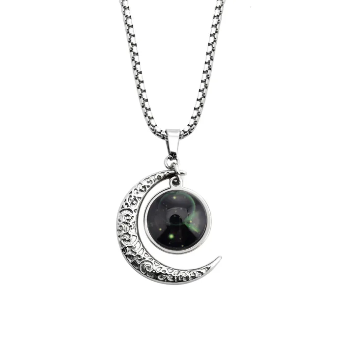 Zodiac Glow-in-the-Dark Necklace – 12 Constellation Pendants in Stainless Steel for Couples | Trendy Ins Style | Wholesale