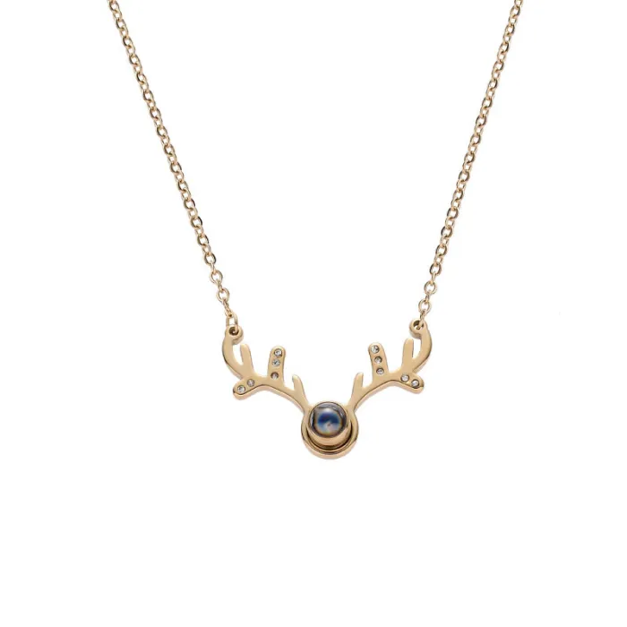 100 Languages "I Love You" Projection Necklace – Deer Pendant Love Message Jewelry for Women | TikTok Viral | Minimalist Gift | Wholesale