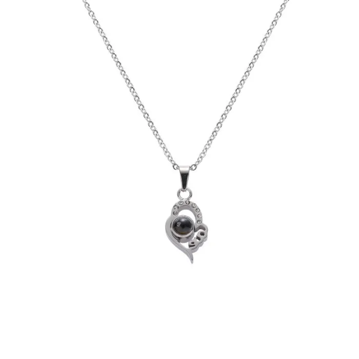 100 Languages "I Love You" Projection Heart Necklace – TikTok Inspired Memory Pendant for Women | Romantic Gift Jewelry | Wholesale