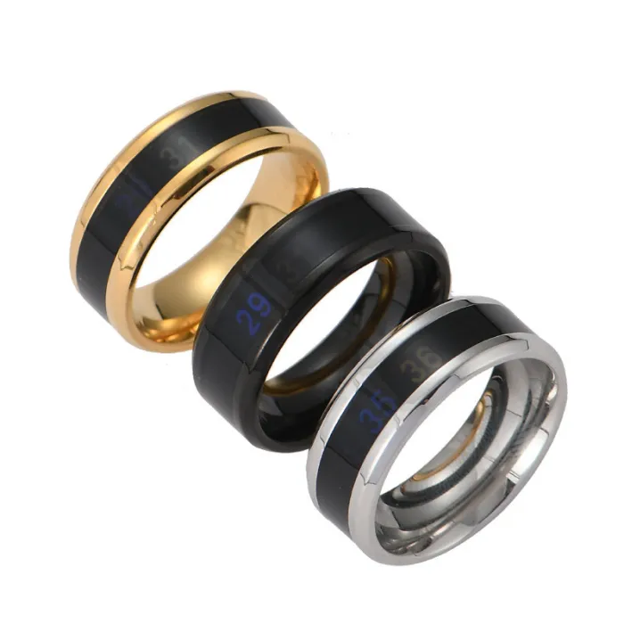 Smart Mood Temperature Ring – Fashionable Titanium Steel Men’s Ring with Heat-Sensitive Color Change | Stylish Jewelry | Wholesale