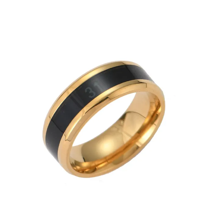 Smart Mood Temperature Ring – Fashionable Titanium Steel Men’s Ring with Heat-Sensitive Color Change | Stylish Jewelry | Wholesale
