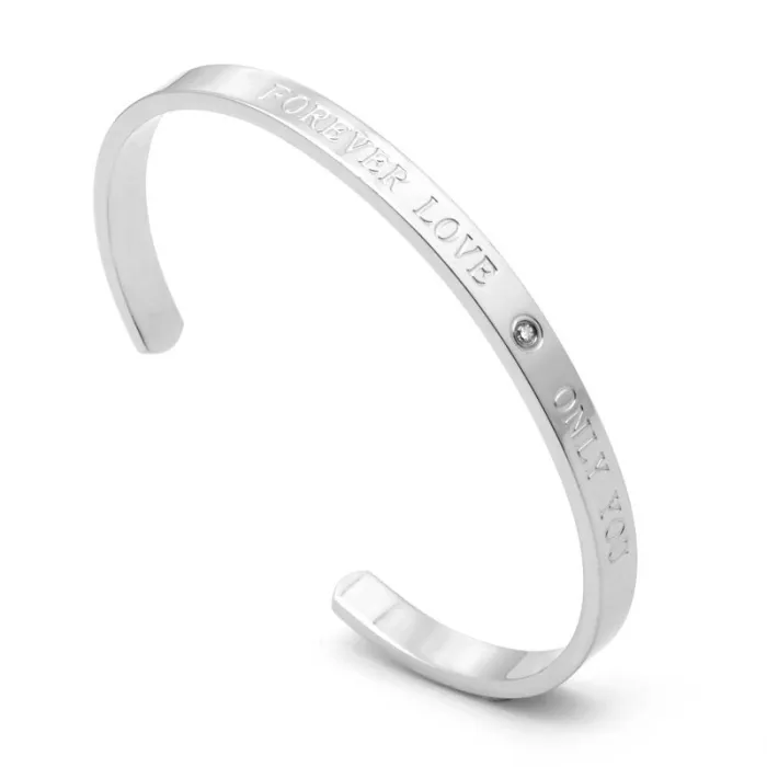 LOVE Cuff Bracelet – Minimalist Rose Gold Bangle for Women in Stainless Steel | C-Shape Design | Romantic Gift Jewelry Wholesale