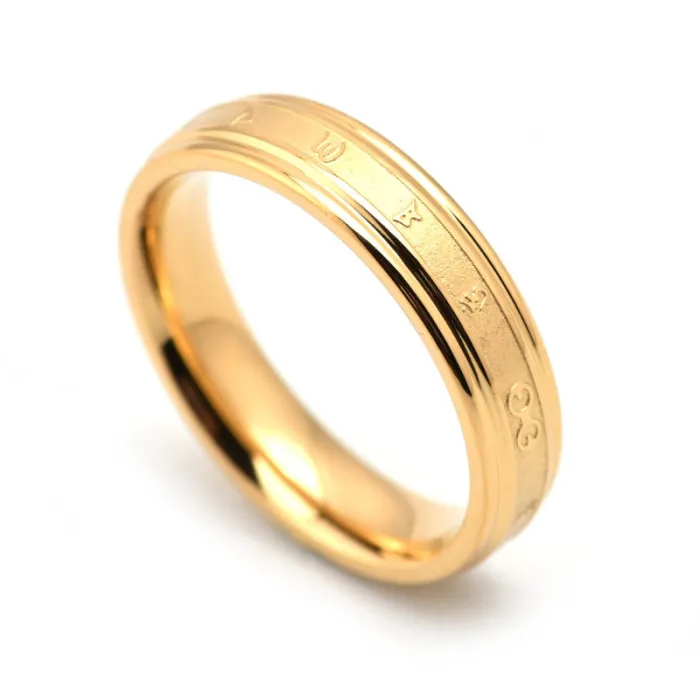 Chinese Style Titanium Steel Black Ring – Minimalist Narrow Band with Six-Character Mantra | Unisex Fashion Jewelry | Wholesale