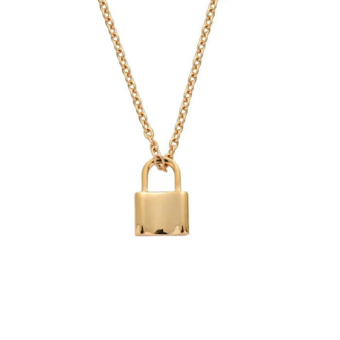 Stainless Steel Padlock Pendant for Men – Hip-Hop Rock Style Necklace | Minimalist Cool Accessory | Trendy Streetwear Jewelry | Wholesale