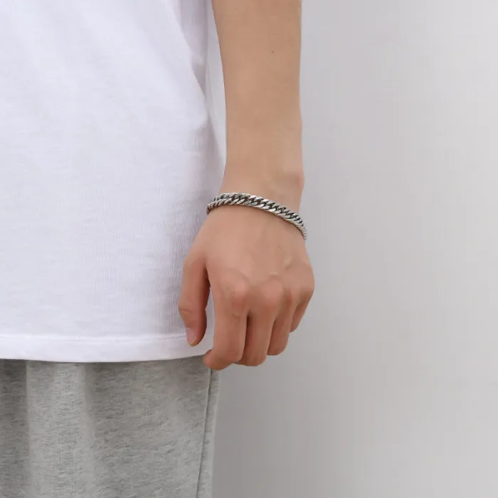 Men's Trendy Hip-Hop Bracelet – Stainless Steel Chain Hand Accessory | Bold Cool Style | Fashion Titanium Steel Wristband | Wholesale