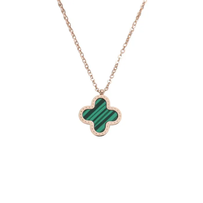 Clover Pendant Necklace for Women – Korean Style Shell Charm on Dainty Chain | Minimalist Fresh Look | Trendy Lock Collar Necklace | Wholesale
