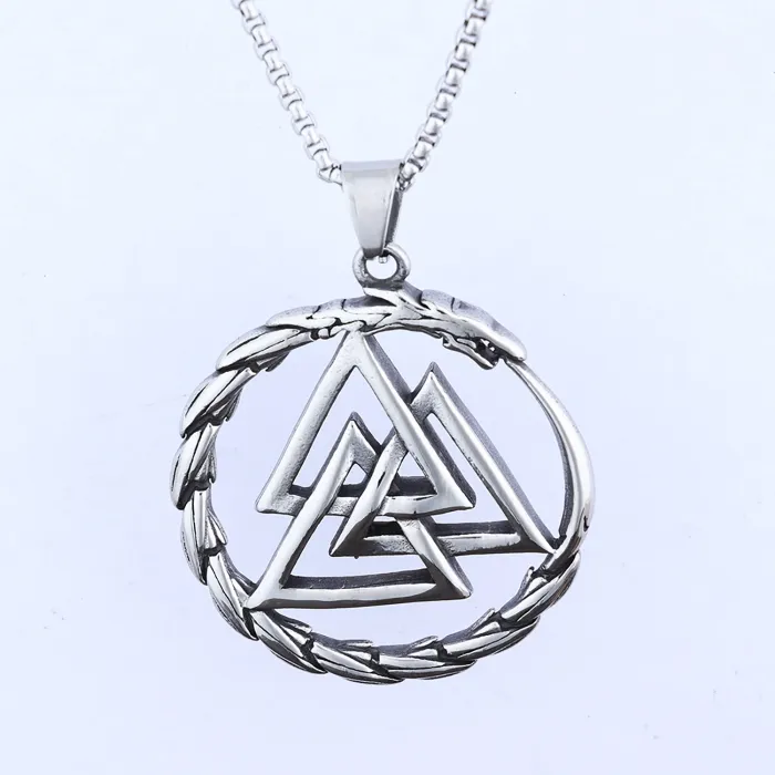 Viking Dragon Head Pendant – Hollow Carved Stainless Steel Necklace | Retro Nordic Style Jewelry for Men | Cross-Border Wholesale