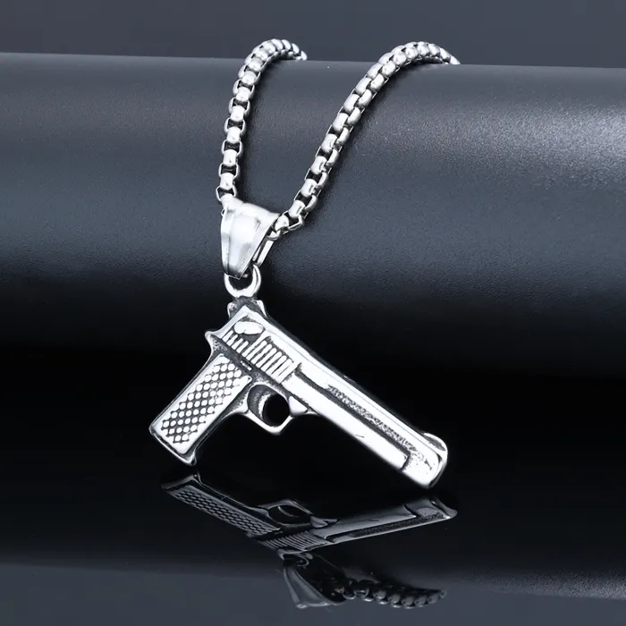 M416 Full Set Pendant with 8x Scope & Skull – Bagua Totem Stainless Steel Necklace for Men | Gamer Style Jewelry | Fashion Accessory | Wholesale