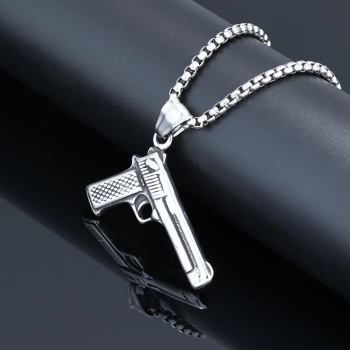 M416 Full Set Pendant with 8x Scope & Skull – Bagua Totem Stainless Steel Necklace for Men | Gamer Style Jewelry | Fashion Accessory | Wholesale