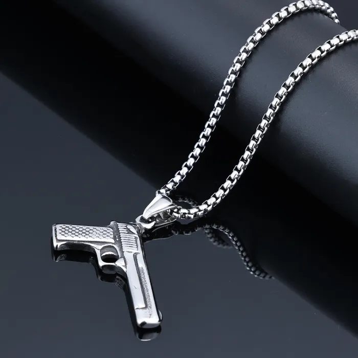 M416 Full Set Pendant with 8x Scope & Skull – Bagua Totem Stainless Steel Necklace for Men | Gamer Style Jewelry | Fashion Accessory | Wholesale
