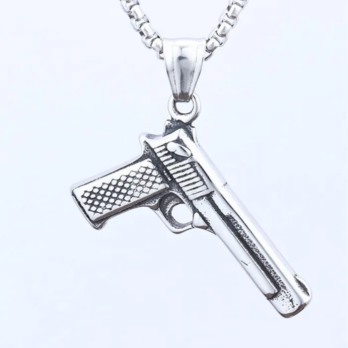 M416 Full Set Pendant with 8x Scope & Skull – Bagua Totem Stainless Steel Necklace for Men | Gamer Style Jewelry | Fashion Accessory | Wholesale