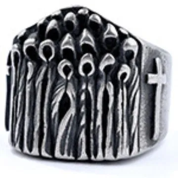 Men’s Punk Cross Ring – Vintage-Style Oxidized Stainless Steel Gothic Band | Retro Biker Jewelry | Wholesale