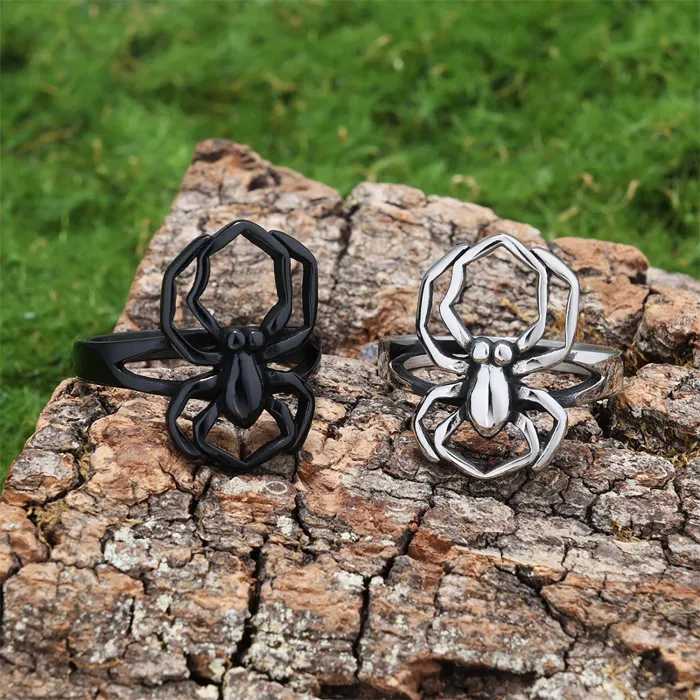 Halloween Spider Ring – Trendy DIY Gothic Stainless Steel Ring for Men & Women | Fashion Statement Jewelry | Wholesale