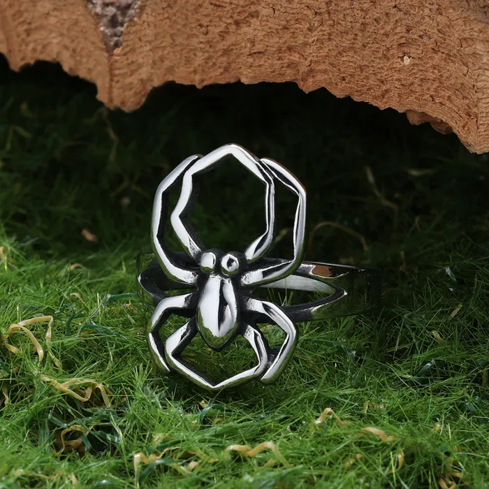 Halloween Spider Ring – Trendy DIY Gothic Stainless Steel Ring for Men & Women | Fashion Statement Jewelry | Wholesale